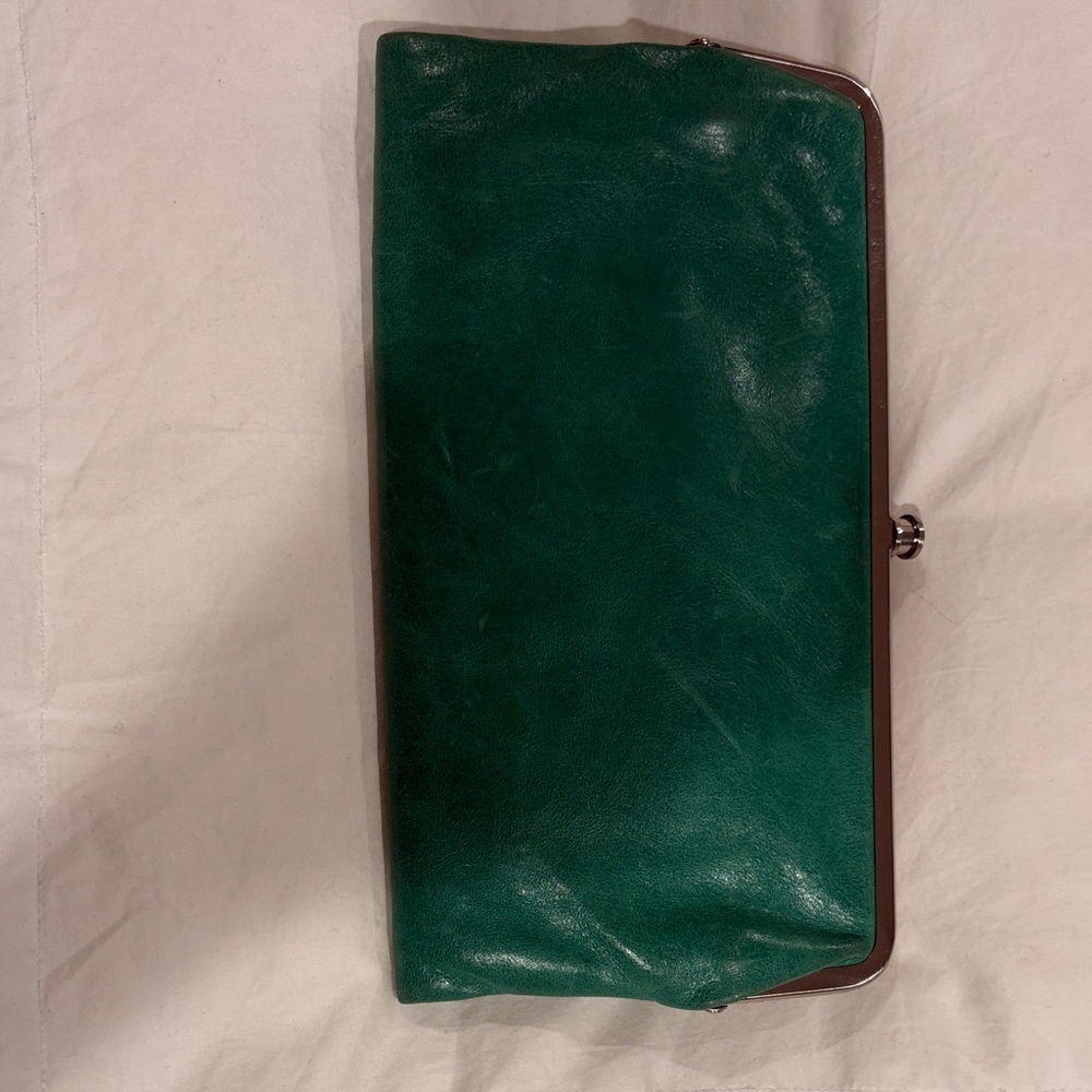 HOBO Emerald Green Leather Frame Clutch